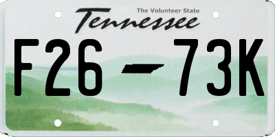 TN license plate F2673K