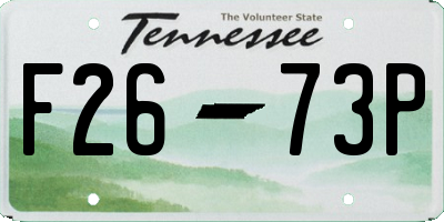 TN license plate F2673P
