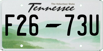 TN license plate F2673U