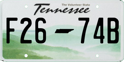 TN license plate F2674B