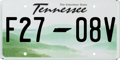 TN license plate F2708V