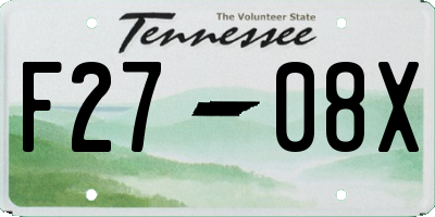 TN license plate F2708X