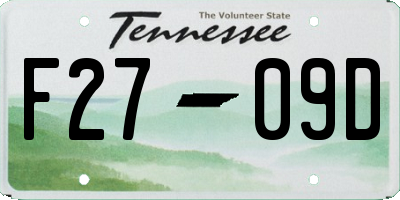 TN license plate F2709D