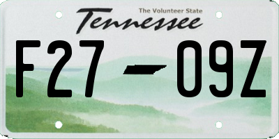 TN license plate F2709Z