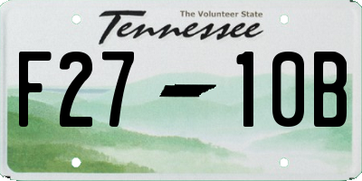 TN license plate F2710B