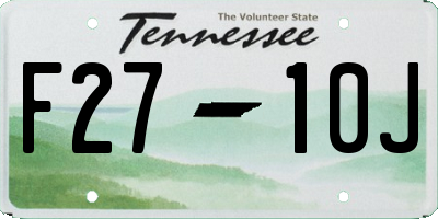 TN license plate F2710J