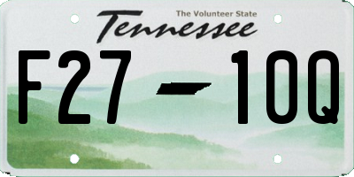 TN license plate F2710Q