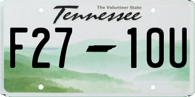 TN license plate F2710U