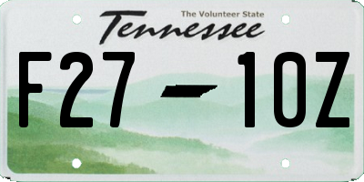 TN license plate F2710Z
