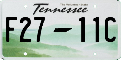 TN license plate F2711C