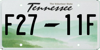 TN license plate F2711F