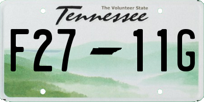 TN license plate F2711G