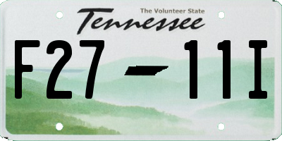 TN license plate F2711I