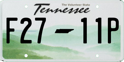 TN license plate F2711P