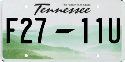 TN license plate F2711U