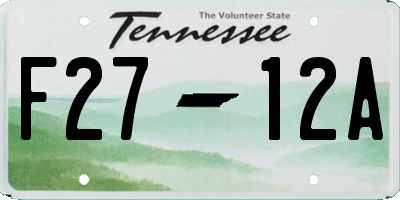 TN license plate F2712A