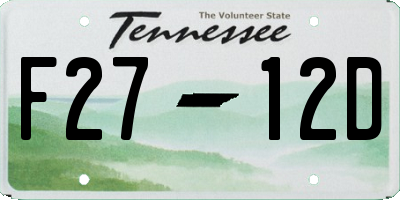 TN license plate F2712D