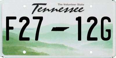 TN license plate F2712G