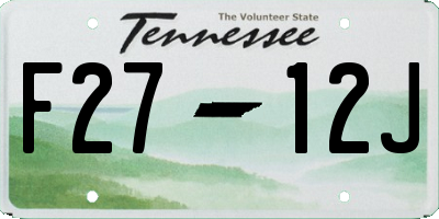 TN license plate F2712J