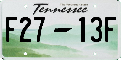TN license plate F2713F