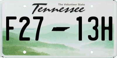 TN license plate F2713H