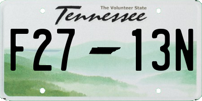 TN license plate F2713N