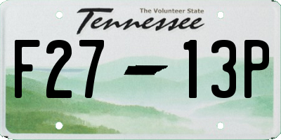 TN license plate F2713P
