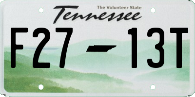 TN license plate F2713T
