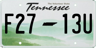TN license plate F2713U