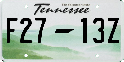 TN license plate F2713Z