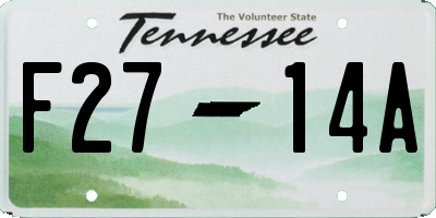 TN license plate F2714A