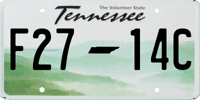 TN license plate F2714C