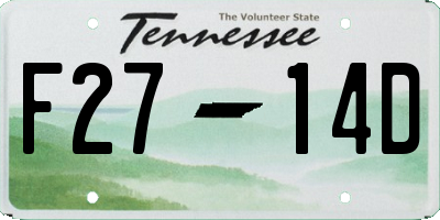 TN license plate F2714D
