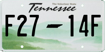 TN license plate F2714F
