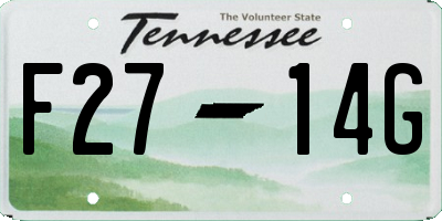 TN license plate F2714G