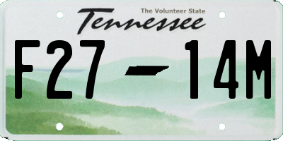 TN license plate F2714M