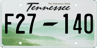 TN license plate F2714O