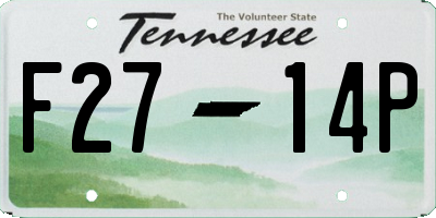 TN license plate F2714P