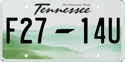 TN license plate F2714U