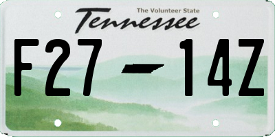TN license plate F2714Z