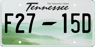 TN license plate F2715D