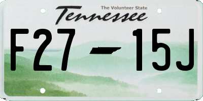 TN license plate F2715J