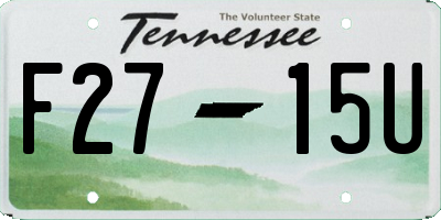 TN license plate F2715U