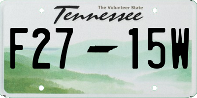TN license plate F2715W