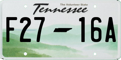 TN license plate F2716A