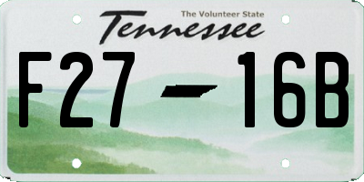 TN license plate F2716B