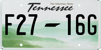 TN license plate F2716G