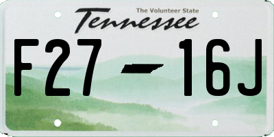 TN license plate F2716J