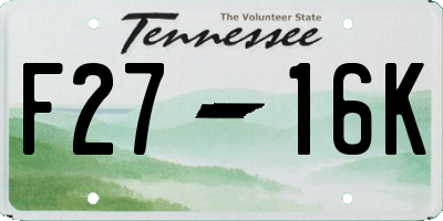TN license plate F2716K