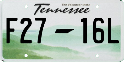 TN license plate F2716L